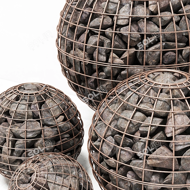 Rocky Stone Gabion Sphere - 3D Model 3D model image 2