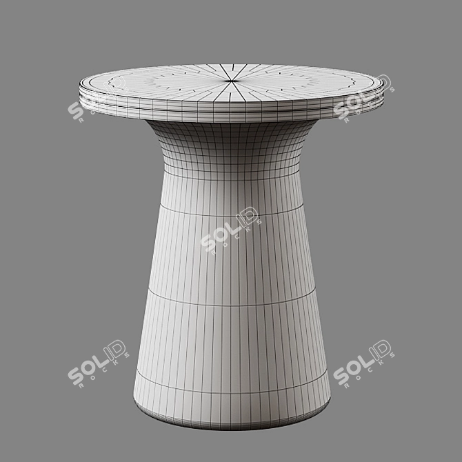 Elegant Marble Pedestal Side Table 3D model image 2