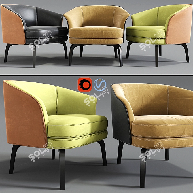 Elegant Poltrona Frau Nivola Armchair 3D model image 1