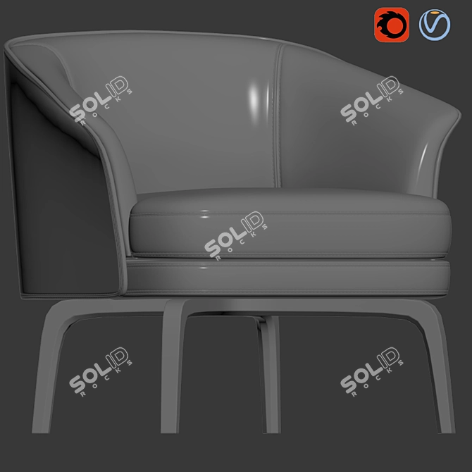 Elegant Poltrona Frau Nivola Armchair 3D model image 2