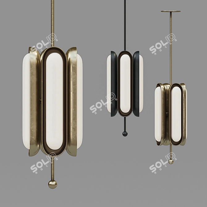 Sleek Vertical Circuit Lighting 3D model image 1