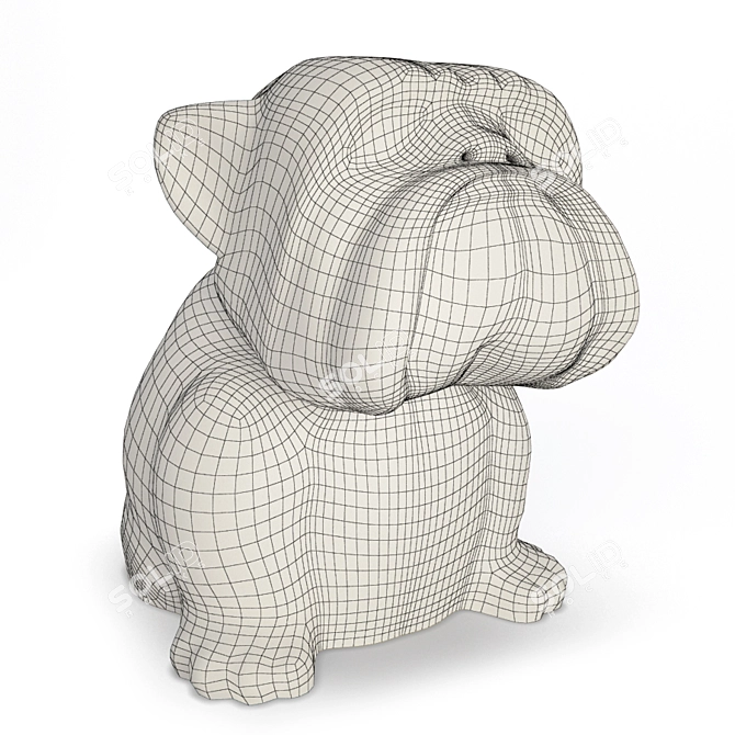 3D Bulldog Sculpture: Vibrant Decor for Your Space 3D model image 3