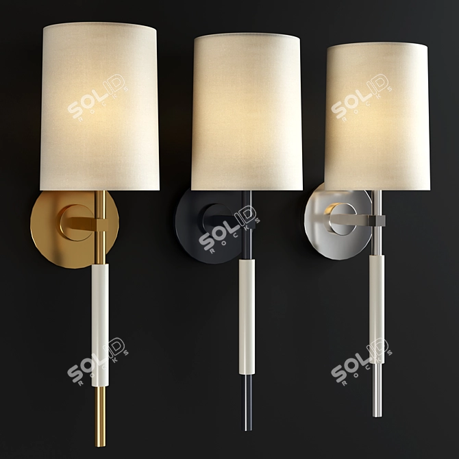 Sleek Clout Tail Sconce 3D model image 1