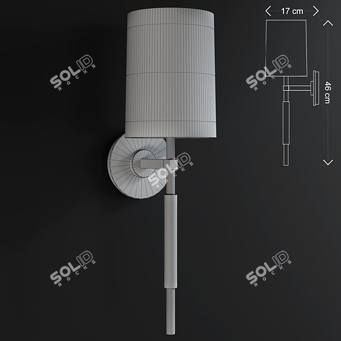 Sleek Clout Tail Sconce 3D model image 3