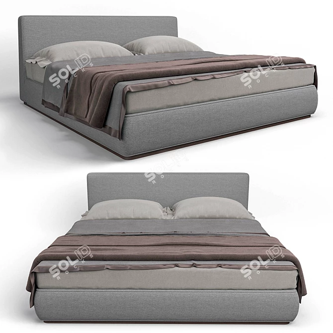 Powell Contemporary Bed 3D model image 1