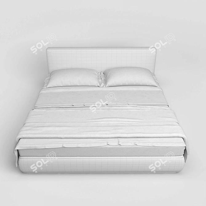 Powell Contemporary Bed 3D model image 2