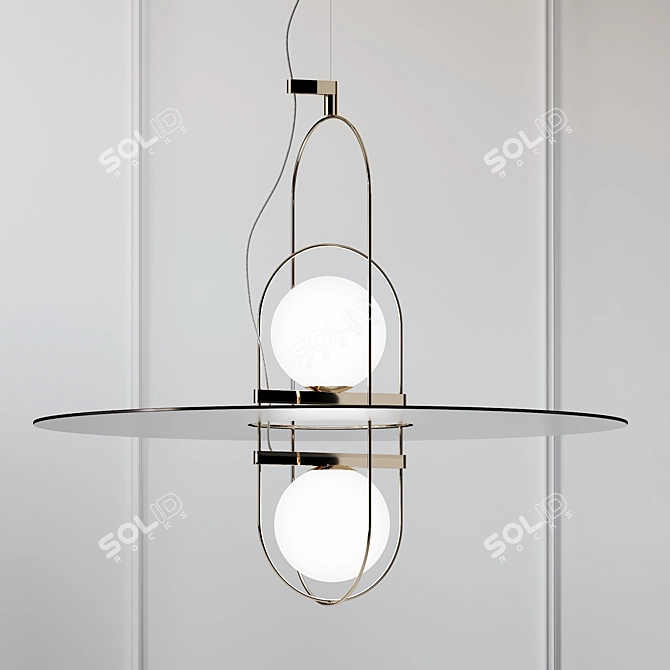SETAREH - Elegant Blown Glass Pendant 3D model image 1