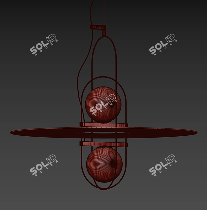 SETAREH - Elegant Blown Glass Pendant 3D model image 3