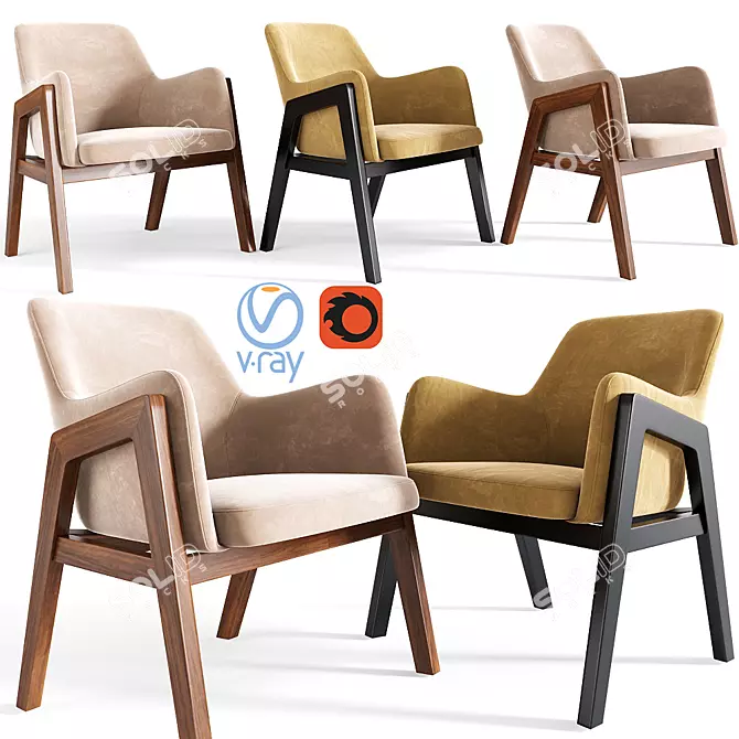 Carven Lounge Chair: Contemporary Urban Design 3D model image 1