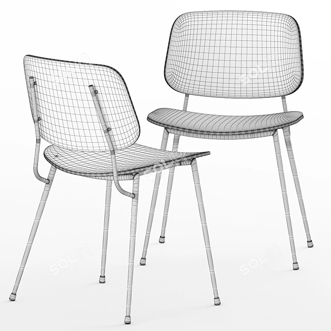 Soborg Steel Base, Taro Table Set 3D model image 5