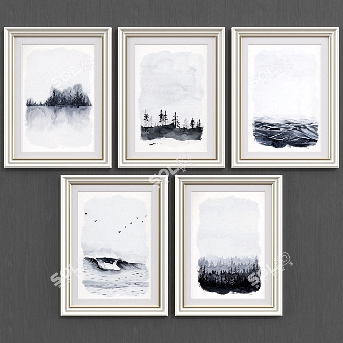 Modern Landscape Art Collection (Size: 325mm x 475mm) 3D model image 2