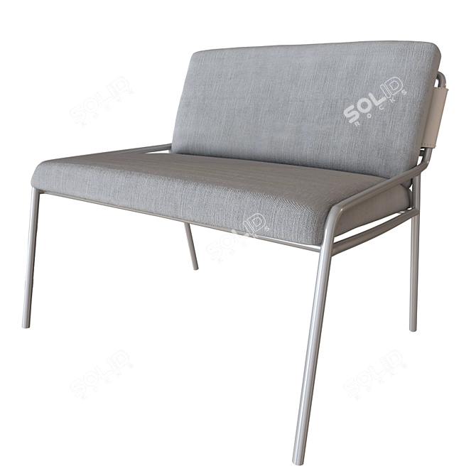 Elegant Zoe Armchair with Real-size Dimensions 3D model image 1