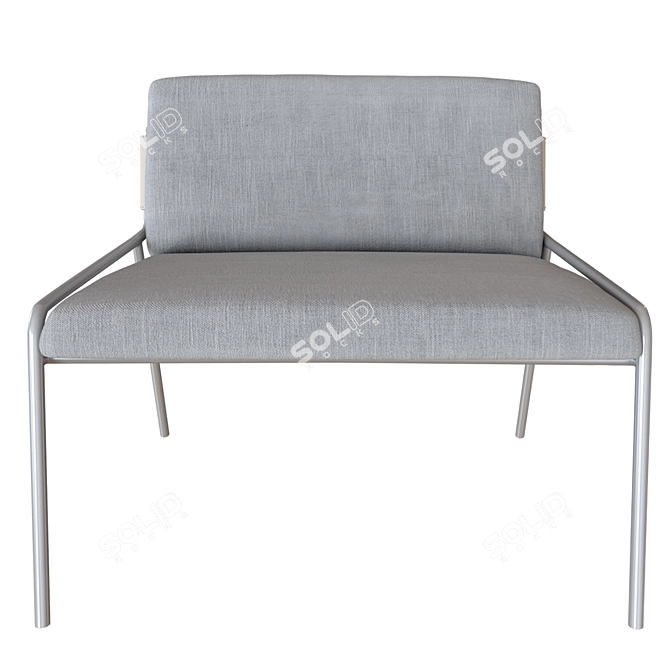 Elegant Zoe Armchair with Real-size Dimensions 3D model image 2