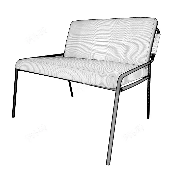 Elegant Zoe Armchair with Real-size Dimensions 3D model image 3