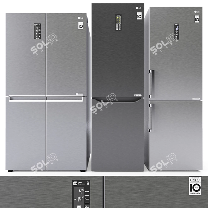 LG Refrigerator Set: Perfect Cooling Solutions 3D model image 1