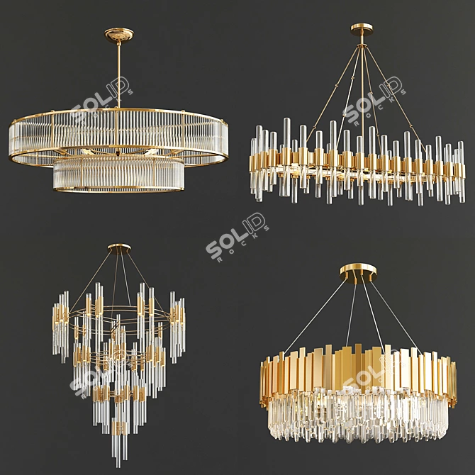 Luxurious Chandelier Collection: Elegant Illumination 3D model image 1