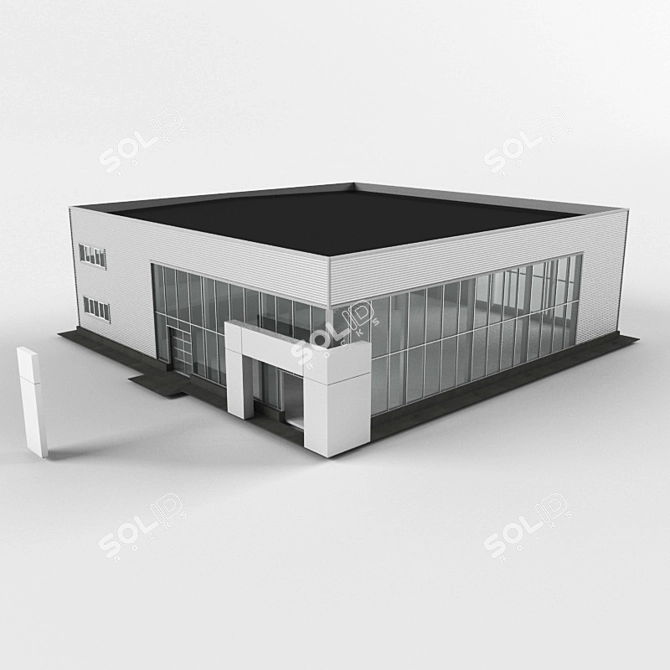 Auto Showroom Building 3D model image 1