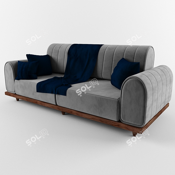 Turkish Elegance: D 2600mm Sofa 3D model image 1