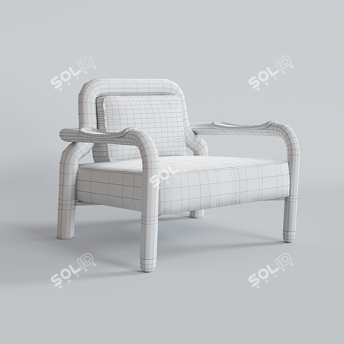 Sleek Steel Armchair: Kayak Style 3D model image 3