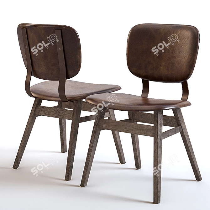 Vintage Solan Dining Chair 3D model image 1