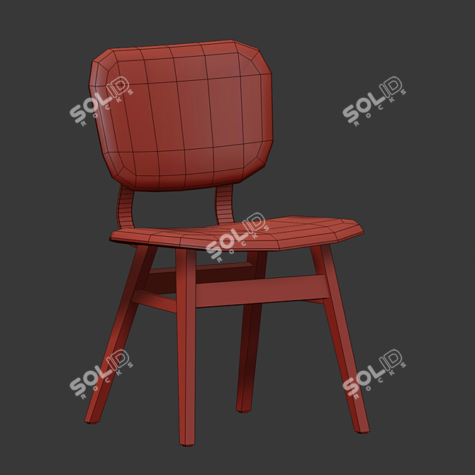 Vintage Solan Dining Chair 3D model image 2