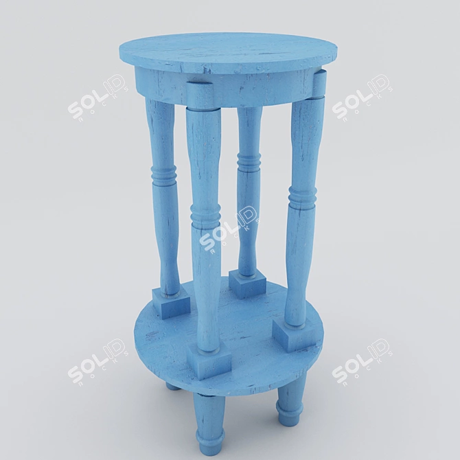 Sturdy Wooden Table 3D model image 1