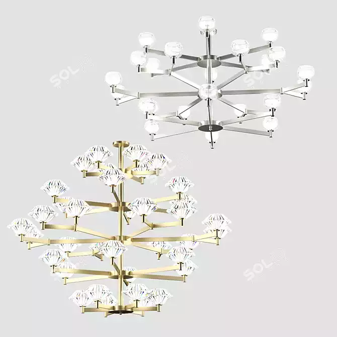 Italian IL Paralume Marina Chandeliers 3D model image 1