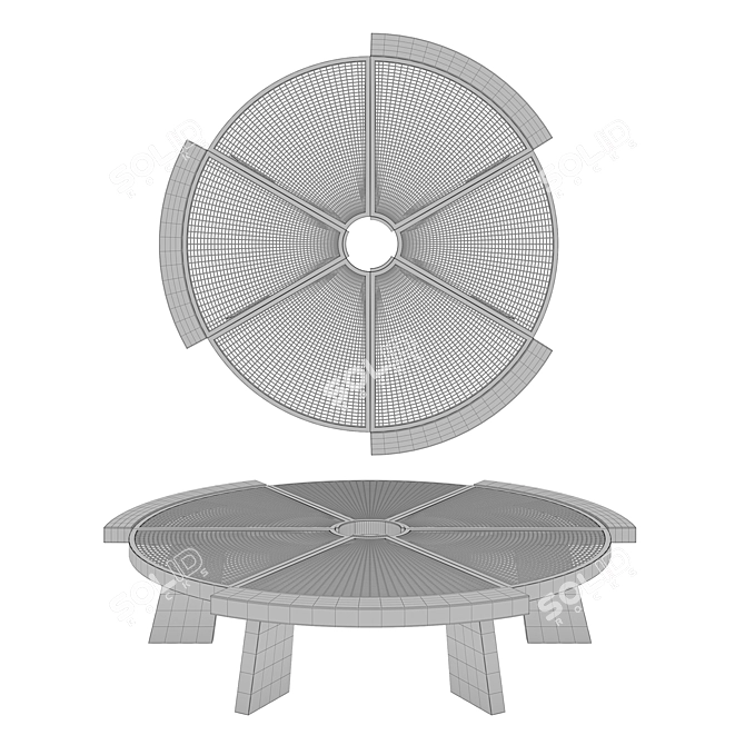 Elegant Round Coffee Table 3D model image 2