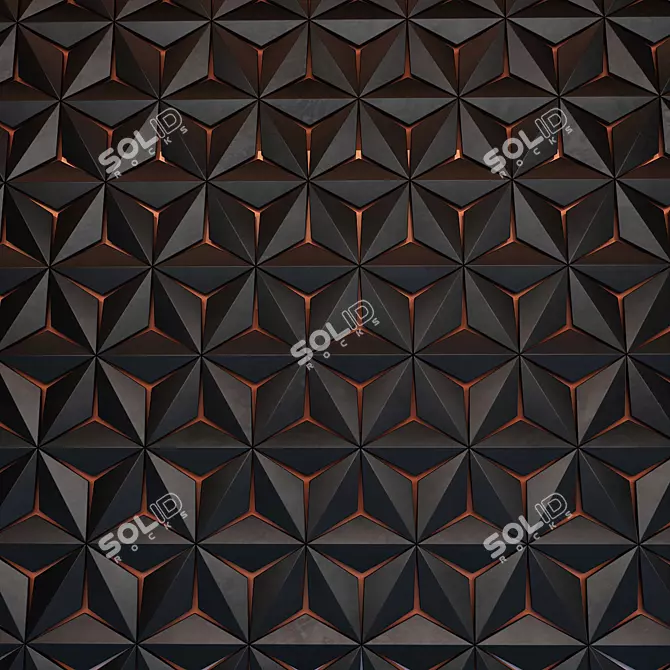 Sleek Black Hexagon 3D Panels 3D model image 1