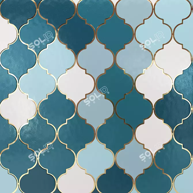 Moroccan Tiles: PBR, Close-Up, Authentic 3D model image 1