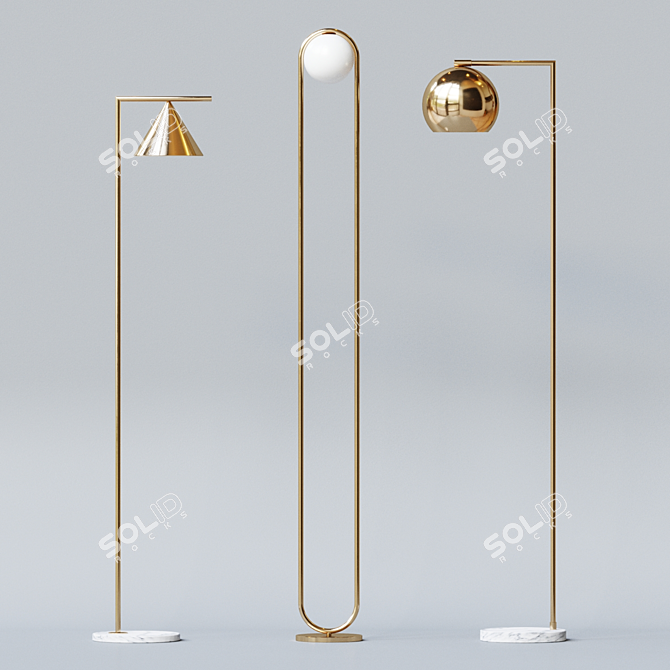 Modern Loft Concept Floor Lamp Set 3D model image 1