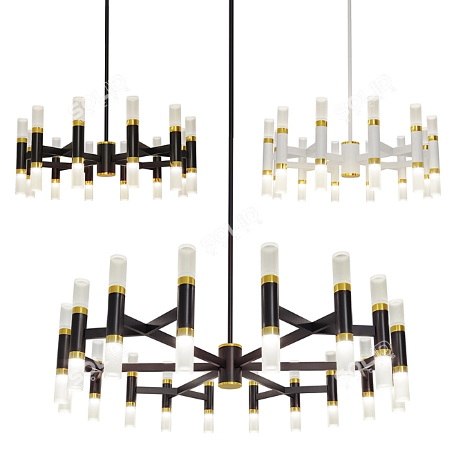 Elegant Draven Chandelier Set 3D model image 1