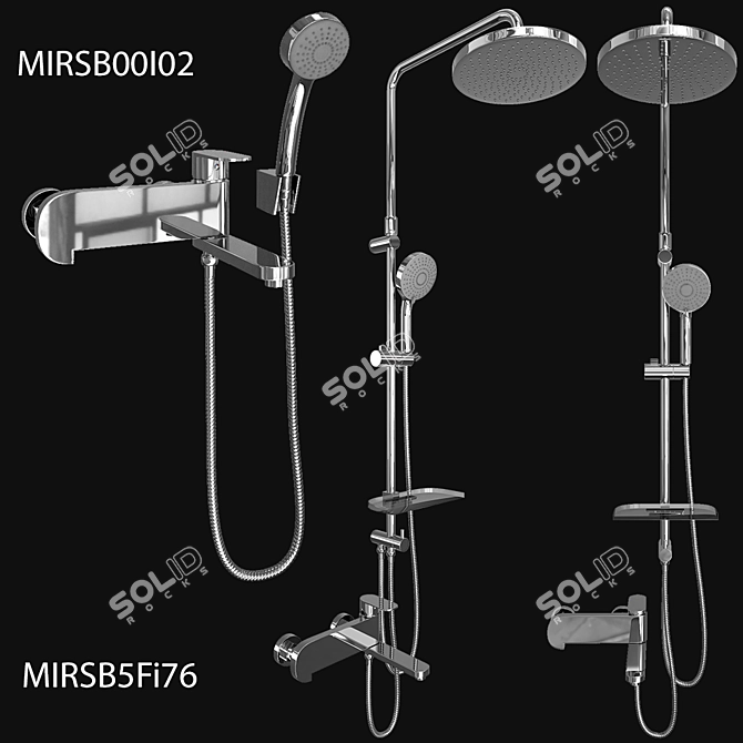 Iddis Mirro Shower System & Bath Mixer 3D model image 1