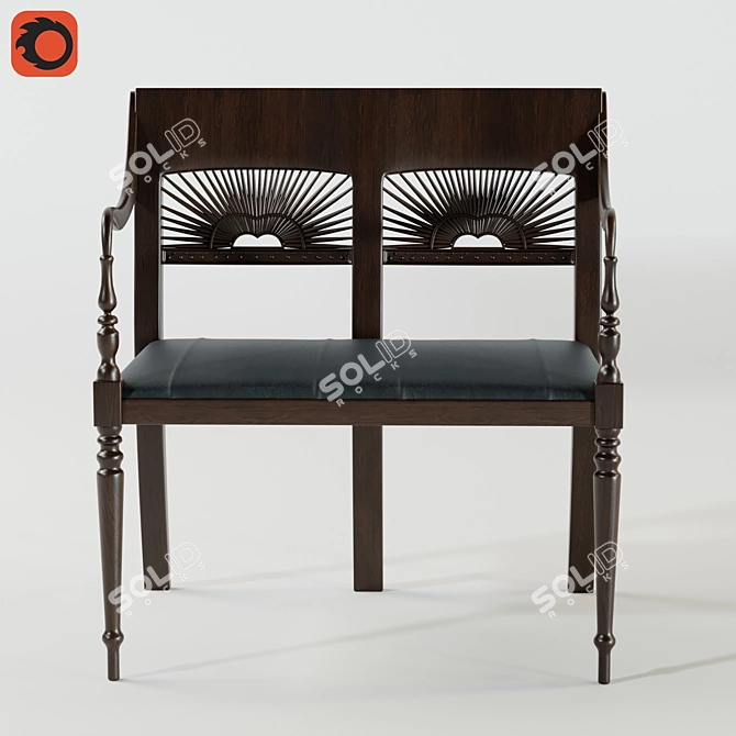 Handcrafted Ethnic Chair 3D model image 1