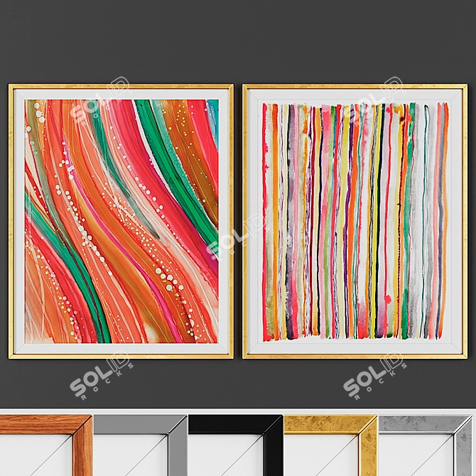 Title: Modern 2-Piece Picture Frame Set 3D model image 1