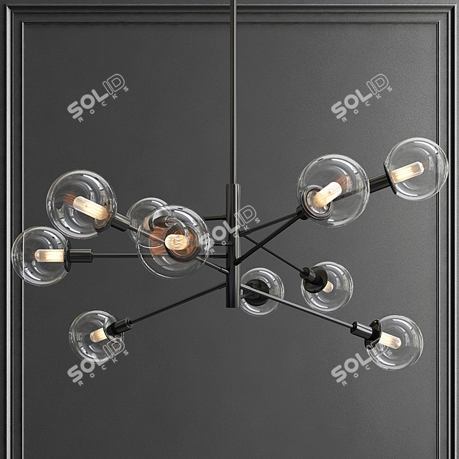 Glamorous Glass Chandelier Collection 3D model image 2