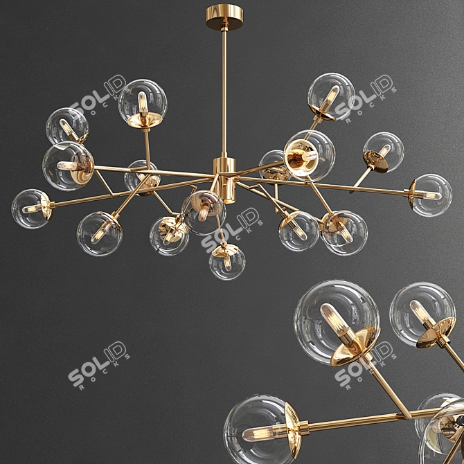 Glamorous Glass Chandelier Collection 3D model image 3