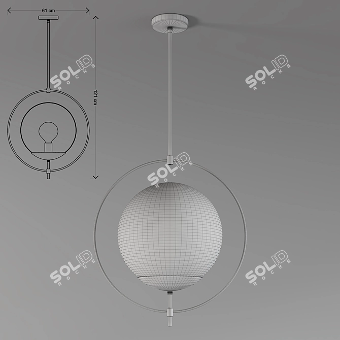 Stunning Arteriors Volta Pendant 3D model image 3