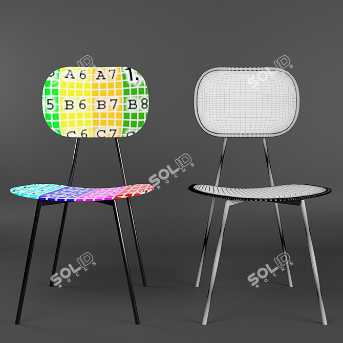 Sleek Technopolymer Chair 3D model image 3