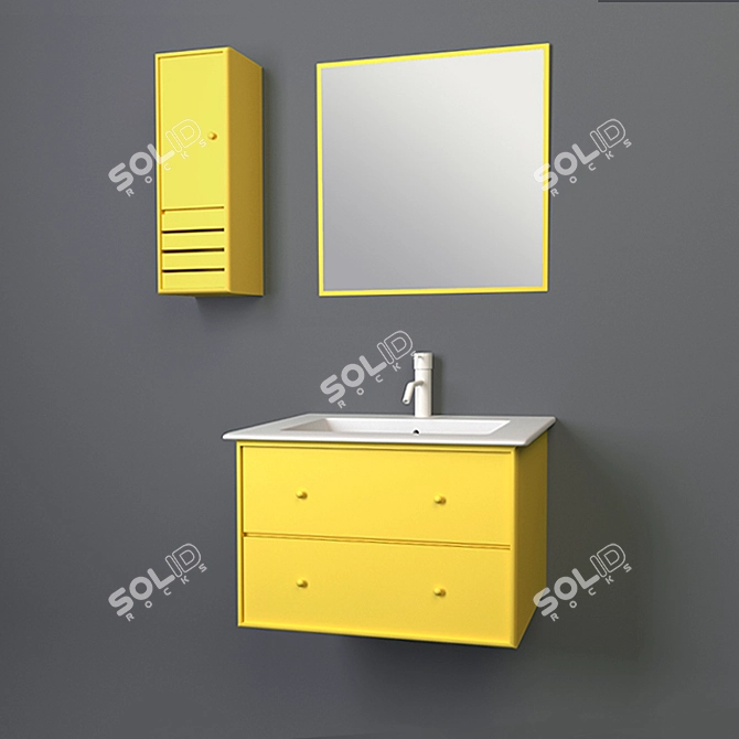 Tokyo Yellow Bathroom Set by Montana Mobler 3D model image 1