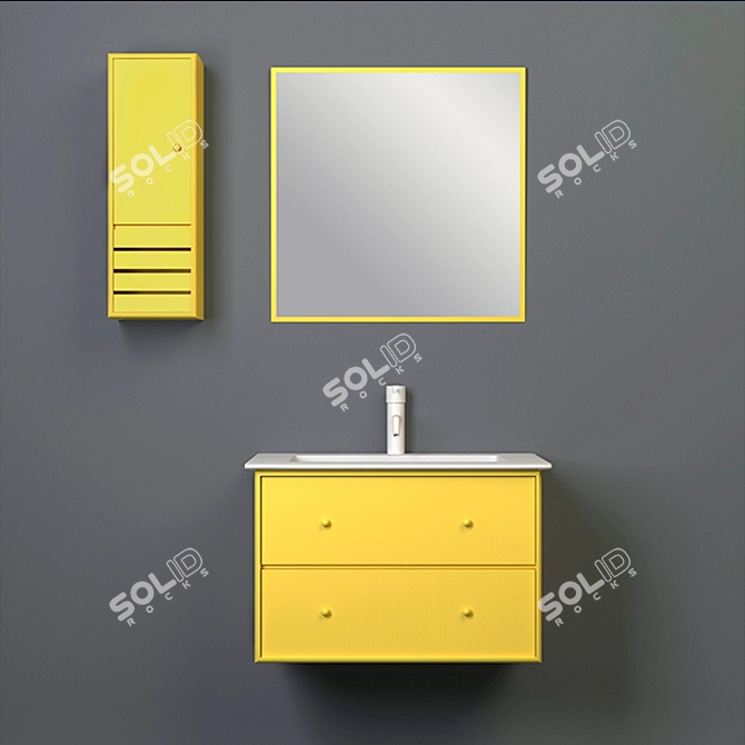 Tokyo Yellow Bathroom Set by Montana Mobler 3D model image 2