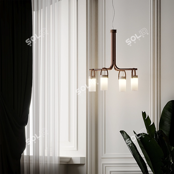 Elegant GALERIE Pendant Lamp - FontanaArte AR 3D model image 7