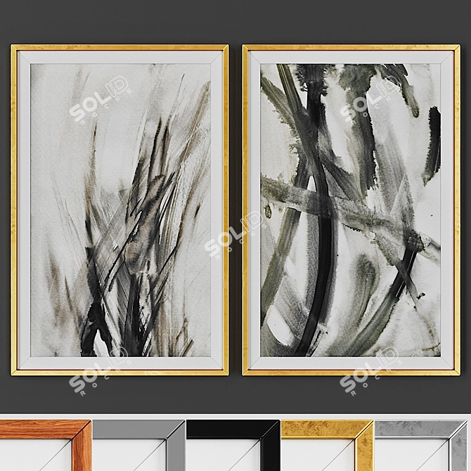 Modern Picture Frame Set - Various Frame Options 3D model image 1