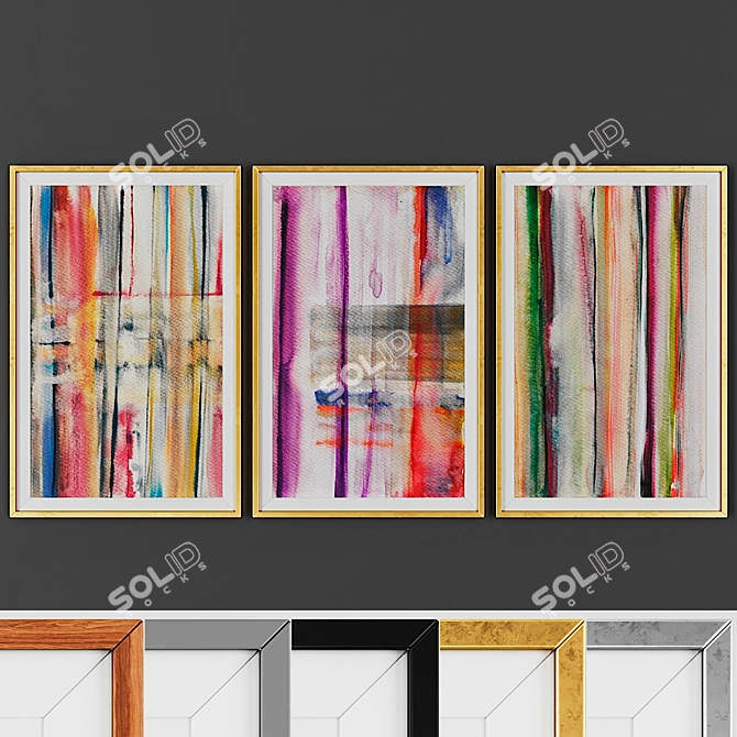 Modern Picture Frame Set - 3 Options 3D model image 1