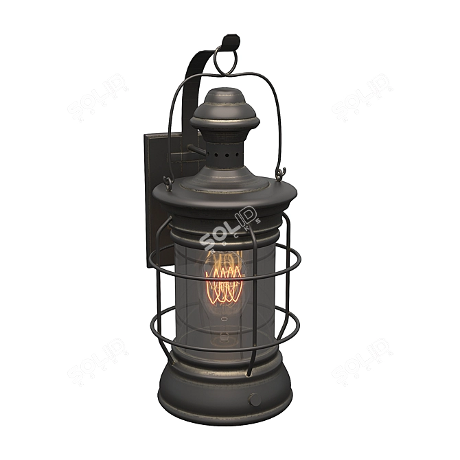 Vintage Lantern Sconce 3D model image 1