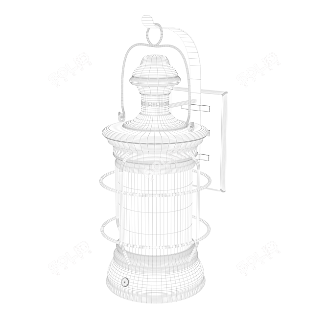 Vintage Lantern Sconce 3D model image 2