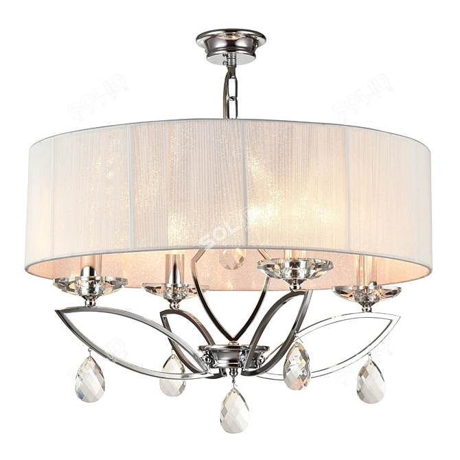 Elegant Neoclassic Chrome Chandelier 3D model image 1