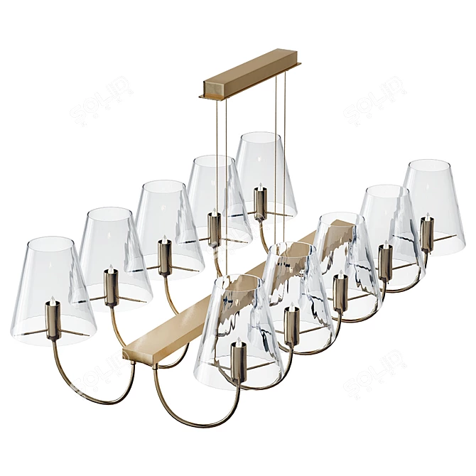 Elegant Imperial Chandelier 10-Light 3D model image 1