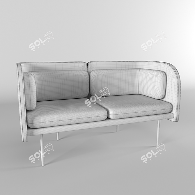 SoundWave Sofa: Modern Acoustic Seating 3D model image 3