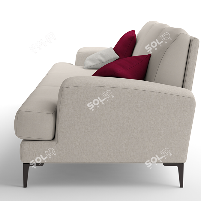 Elegant British Sofa: 2550mm Width, 780mm Height, 950mm Depth 3D model image 2